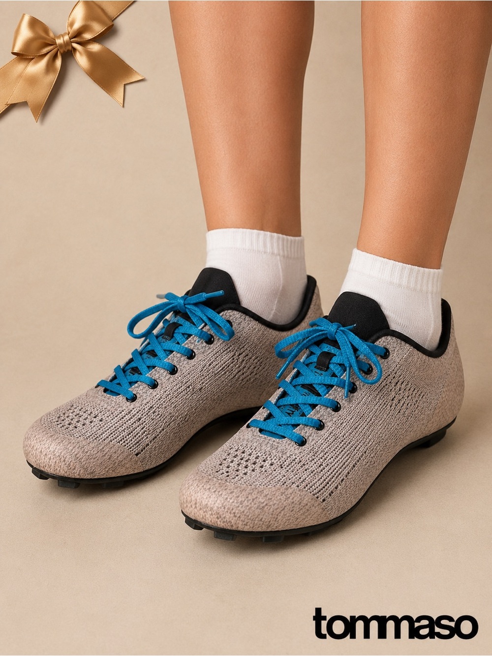 Tommaso Pista Aero Knit Road Cycling Shoes Gray Blue 41 US 10 Clipless